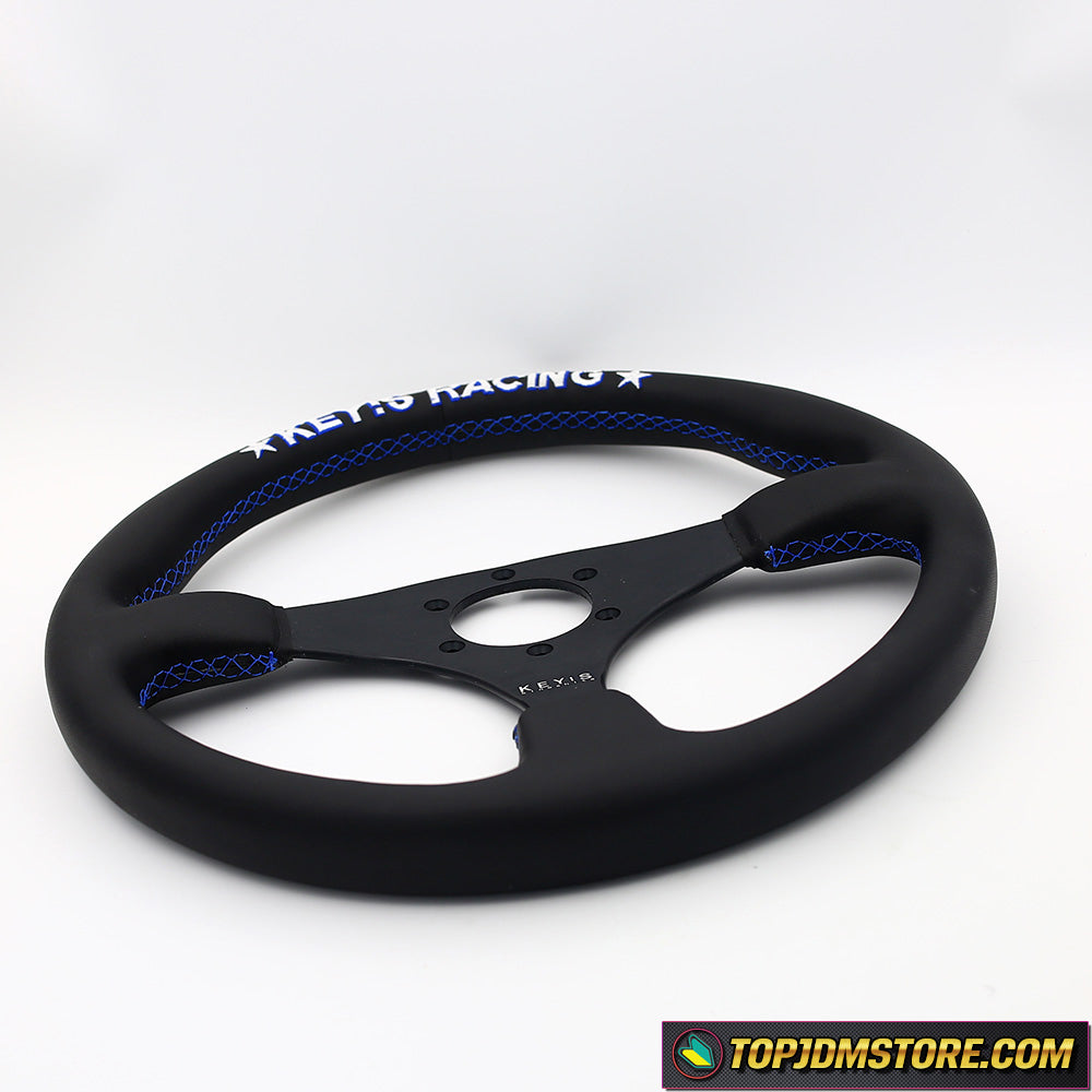 Keys Racing 330mm KEY'S Racing Steering Wheel | 350mm Leather Flat-Type – Top JDM Store