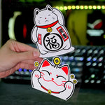 Lucky Koi Fish Maneki Cat Sticker Decal