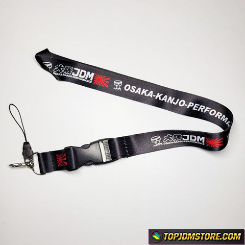 Osaka Kanjo Performance Lanyard, jdm lanyard, jdm jet tags, keychain jet tag, jdm keychain accessories, jdm keychain, japanese lanyard, racing lanyards, tuner crate, cool lanyards for car keys, racing lanyard