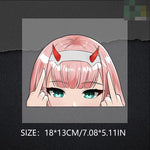 Cute Pink Hair Blue Eyes Sticker Decal