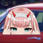 Cute Pink Hair Blue Eyes Sticker Decal