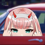 Cute Pink Hair Blue Eyes Sticker Decal