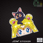 Blonde Moon Girl Sticker Decal