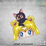 Blonde Moon Girl Sticker Decal