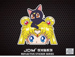 Blonde Moon Girl Sticker Decal