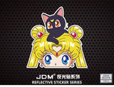 Blonde Moon Girl Sticker Decal