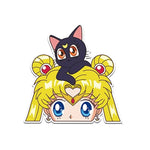 Blonde Moon Girl Sticker Decal
