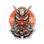 Samurai Demon Mask Sticker Decal