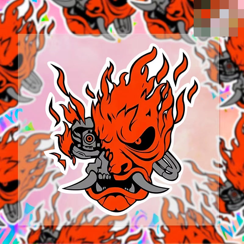 Demon Helmet Sticker Samurai Demon Sticker Decal – Top JDM Store