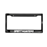 A black Speedhunters license plate frame featuring the iconic white Speedhunters logo along the bottom edge.