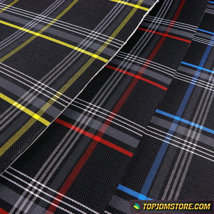 Plaid Cushioned Seat Fabric Material Cloth