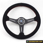 14inch ND Suede Leather Sport Steering Wheel - Black - Steering Wheels 1
