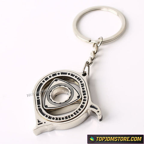 RX-7 13B Rotary Engine Keychain - Chrome - Keychains