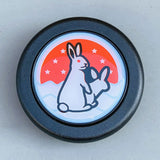 Naughty White Rabbit Horn Button