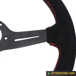 Aftermarket Italy ND Black Suede Leather Steering Wheel 14inch - Steering Wheels 7