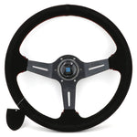Aftermarket Italy ND Black Suede Leather Steering Wheel 14inch - Wheels