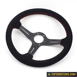 Aftermarket Italy ND Black Suede Leather Steering Wheel 14inch - Steering Wheels 6