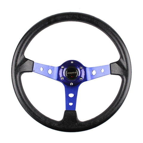 Hiwowsport 350mm Classic Wood Grain Steering Wheel – Chrome 3 Spoke, 1.5" Deep Dish