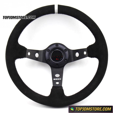 Aftermarket Universal Black Suede Steering Wheel 14 inch - Steering Wheels 1