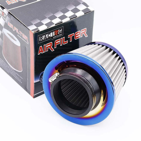 JDM Burnt Blue Racing High Flow Power Air Intake Filter Cone 3