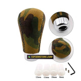 camo shift knob,camouflage shift knob,suede shift knob,universal shift knob,universal gear knob,universal gear shift knob,universal gear shifter