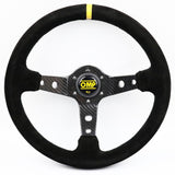 OMP Carbon Fiber Frame Suede Steering Wheel Deep Dish 14inch - Top JDM Store