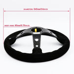 OMP Carbon Fiber Frame Suede Steering Wheel Deep Dish 14inch - Top JDM Store