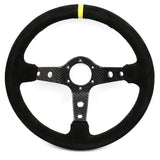 OMP Carbon Fiber Frame Suede Steering Wheel Deep Dish 14inch - Top JDM Store