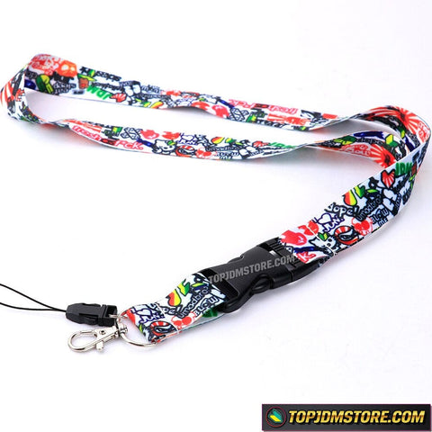 sticker bomb lanyard,jdm lanyard,racing lanyards,car lanyards,car key lanyards,jdm keychain,subaru lanyard,toyota lanyard,honda lanyard,nissan lanyard,vw lanyard,mazda lanyard,acura lanyard,gti lanyard,car key strap,car enthusiast,car lanyards for guys