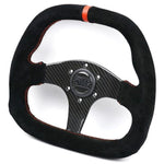 OMP Flat Suede Carbon Fiber Superquadro Steering Wheel - Top JDM Store