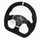 OMP Flat Suede Carbon Fiber Superquadro Steering Wheel - Top JDM Store