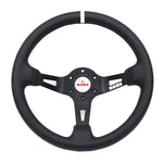 Full Speed Steering Wheel Leather Deep Dish 13 - White - Steering Wheels 12