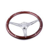 Genuine Wood Grain Steering Wheel Classic 15inch 380mm - Top JDM Store