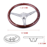 Genuine Wood Grain Steering Wheel Classic 15inch 380mm - Top JDM Store