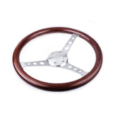 Genuine Wood Grain Steering Wheel Drilled 15inch 380mm - Top JDM Store