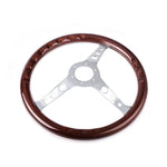 Genuine Wood Grain Steering Wheel Drilled 15inch 380mm - Top JDM Store