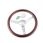 Genuine Wood Grain Steering Wheel Drilled 15inch 380mm - Top JDM Store