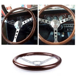 Genuine Wood Grain Steering Wheel Drilled 15inch 380mm - Top JDM Store