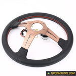 Italy ND Aluminum Genuine Leather Sport Steering Wheel 14inch - Steering Wheels 2