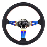 ITSOK Aftermarket Steering Wheel Blue Burned 14inch - Top JDM Store