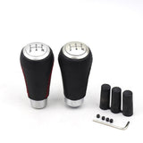 Leather 5 Speed Manual Transmission Red Black Stitching Long Shift Knob - Top JDM Store