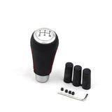 Leather 5 Speed Manual Transmission Red Black Stitching Long Shift Knob - Top JDM Store