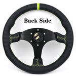 OMP Leather Racing Sport Flat Steering Wheel 13inch - Top JDM Store
