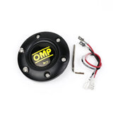 OMP Leather Racing Sport Flat Steering Wheel 13inch - Top JDM Store