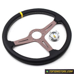ND Leather Steering Wheel 380mm 15inch - Titanium Spoke - Steering Wheels 6