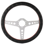 ND Lightweight Aftermarket Steering Wheel Black Leather - Silver - Wheels