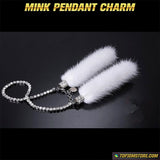 VIP D.A.D. Luxury Mink Pendant Charm - 10cm WHITE - pendant 1