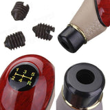 Luxury Wood Grain and Leather Manual Gear Shift Knob Universal Fit with Adapters - Shift Knobs 6