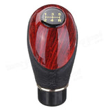 Luxury Wood Grain and Leather Manual Gear Shift Knob Universal Fit with Adapters - Black - Shift Knobs 3