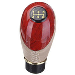 Luxury Wood Grain and Leather Manual Gear Shift Knob Universal Fit with Adapters - White - Shift Knobs 1